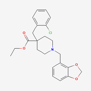 ethyl 1-(1,3-benzodioxol-4-ylmethyl)-4-(2-chlorobenzyl)-4-piperidinecarboxylate