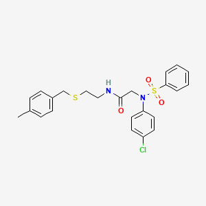 molecular formula C24H25ClN2O3S2 B4995930 N~2~-(4-chlorophenyl)-N~1~-{2-[(4-methylbenzyl)thio]ethyl}-N~2~-(phenylsulfonyl)glycinamide 