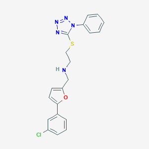 N-{[5-(3-chlorophenyl)furan-2-yl]methyl}-2-[(1-phenyl-1H-tetrazol-5-yl)sulfanyl]ethanamine