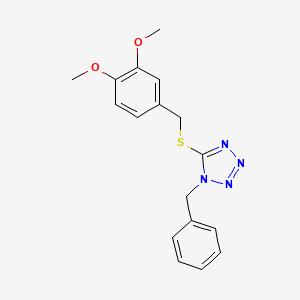 1-benzyl-5-[(3,4-dimethoxyphenyl)methylsulfanyl]tetrazole