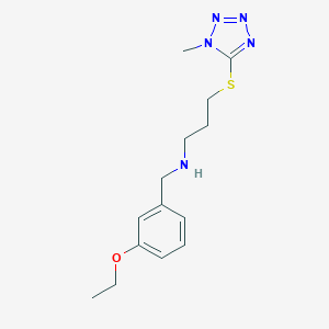 molecular formula C14H21N5OS B499596 N-(3-ethoxybenzyl)-N-{3-[(1-methyl-1H-tetraazol-5-yl)sulfanyl]propyl}amine 