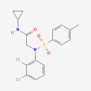 molecular formula C18H18Cl2N2O3S B4995964 N~1~-cyclopropyl-N~2~-(2,3-dichlorophenyl)-N~2~-[(4-methylphenyl)sulfonyl]glycinamide 