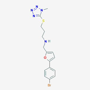 N-{[5-(4-bromophenyl)furan-2-yl]methyl}-3-[(1-methyl-1H-tetrazol-5-yl)sulfanyl]propan-1-amine