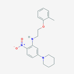 molecular formula C20H25N3O3 B4995991 N-[2-(2-methylphenoxy)ethyl]-2-nitro-5-(piperidin-1-yl)aniline 