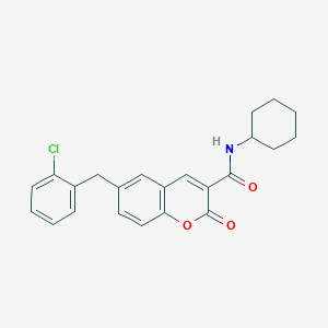 molecular formula C23H22ClNO3 B4996033 6-(2-chlorobenzyl)-N-cyclohexyl-2-oxo-2H-chromene-3-carboxamide 