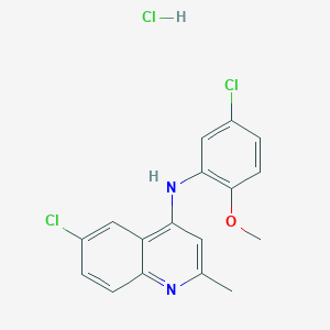 molecular formula C17H15Cl3N2O B4996053 6-chloro-N-(5-chloro-2-methoxyphenyl)-2-methylquinolin-4-amine;hydrochloride 