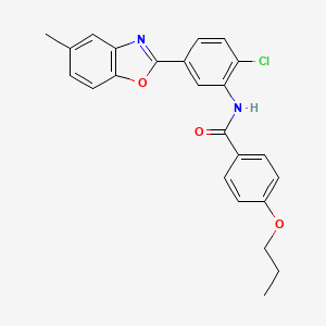 molecular formula C24H21ClN2O3 B4996061 N-[2-chloro-5-(5-methyl-1,3-benzoxazol-2-yl)phenyl]-4-propoxybenzamide 