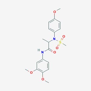 molecular formula C19H24N2O6S B4996078 N-(3,4-dimethoxyphenyl)-2-(4-methoxy-N-methylsulfonylanilino)propanamide 