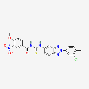 N-{[2-(3-chloro-4-methylphenyl)-2H-benzotriazol-5-yl]carbamothioyl}-4-methoxy-3-nitrobenzamide