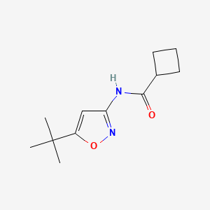 molecular formula C12H18N2O2 B4996098 N-(5-tert-butyl-1,2-oxazol-3-yl)cyclobutanecarboxamide 