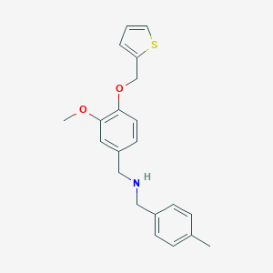 molecular formula C21H23NO2S B499611 N-[3-methoxy-4-(2-thienylmethoxy)benzyl]-N-(4-methylbenzyl)amine 