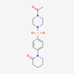 molecular formula C17H23N3O4S B4996142 1-{4-[(4-acetyl-1-piperazinyl)sulfonyl]phenyl}-2-piperidinone 