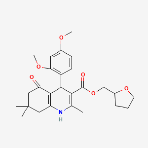 molecular formula C26H33NO6 B4996152 Tetrahydrofuran-2-ylmethyl 4-(2,4-dimethoxyphenyl)-2,7,7-trimethyl-5-oxo-1,4,5,6,7,8-hexahydroquinoline-3-carboxylate 