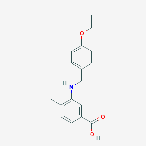 molecular formula C17H19NO3 B499616 3-[(4-Ethoxybenzyl)amino]-4-methylbenzoic acid 