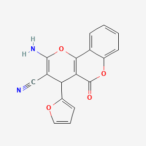 molecular formula C17H10N2O4 B4996162 2-amino-4-(furan-2-yl)-5-oxo-4H,5H-pyrano[3,2-c]chromene-3-carbonitrile 