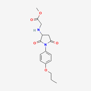 B4996169 methyl N-[2,5-dioxo-1-(4-propoxyphenyl)-3-pyrrolidinyl]glycinate CAS No. 5858-94-6