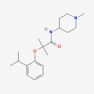 molecular formula C19H30N2O2 B4996175 2-methyl-N-(1-methylpiperidin-4-yl)-2-[2-(propan-2-yl)phenoxy]propanamide 