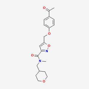 5-[(4-acetylphenoxy)methyl]-N-methyl-N-(oxan-4-ylmethyl)-1,2-oxazole-3-carboxamide