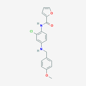 molecular formula C19H17ClN2O3 B499622 N-{2-chloro-4-[(4-methoxybenzyl)amino]phenyl}-2-furamide 