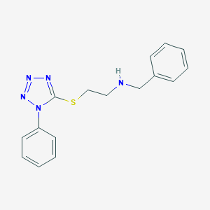 molecular formula C16H17N5S B499623 N-benzyl-2-[(1-phenyl-1H-tetrazol-5-yl)sulfanyl]ethanamine 
