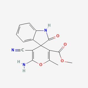 molecular formula C16H13N3O4 B4996230 METHYL 2'-AMINO-3'-CYANO-6'-METHYL-2-OXO-1,2-DIHYDROSPIRO[INDOLE-3,4'-PYRAN]-5'-CARBOXYLATE 