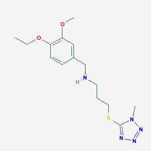 molecular formula C15H23N5O2S B499629 [(4-ETHOXY-3-METHOXYPHENYL)METHYL]({3-[(1-METHYL-1H-1,2,3,4-TETRAZOL-5-YL)SULFANYL]PROPYL})AMINE 