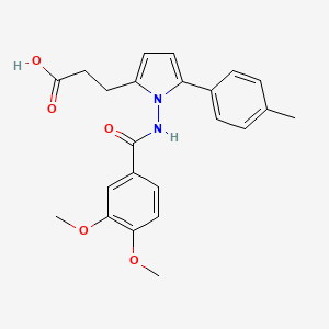 molecular formula C23H24N2O5 B4996297 3-[1-{[(3,4-dimethoxyphenyl)carbonyl]amino}-5-(4-methylphenyl)-1H-pyrrol-2-yl]propanoic acid 