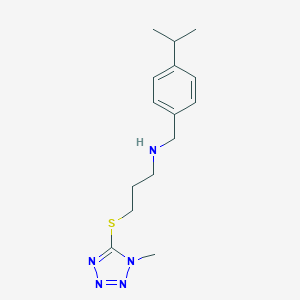molecular formula C15H23N5S B499630 3-[(1-methyl-1H-tetrazol-5-yl)sulfanyl]-N-[4-(propan-2-yl)benzyl]propan-1-amine 