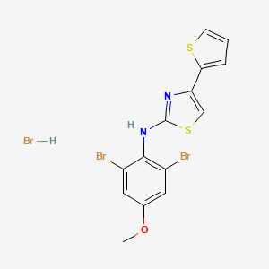 N-(2,6-dibromo-4-methoxyphenyl)-4-thiophen-2-yl-1,3-thiazol-2-amine;hydrobromide