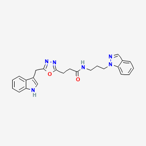 N-[3-(1H-indazol-1-yl)propyl]-3-[5-(1H-indol-3-ylmethyl)-1,3,4-oxadiazol-2-yl]propanamide