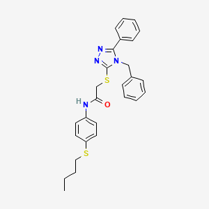 2-[(4-benzyl-5-phenyl-4H-1,2,4-triazol-3-yl)thio]-N-[4-(butylthio)phenyl]acetamide