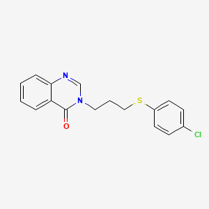 molecular formula C17H15ClN2OS B4996365 3-{3-[(4-chlorophenyl)thio]propyl}-4(3H)-quinazolinone 