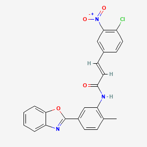 molecular formula C23H16ClN3O4 B4996379 (2E)-N-[5-(1,3-benzoxazol-2-yl)-2-methylphenyl]-3-(4-chloro-3-nitrophenyl)prop-2-enamide 