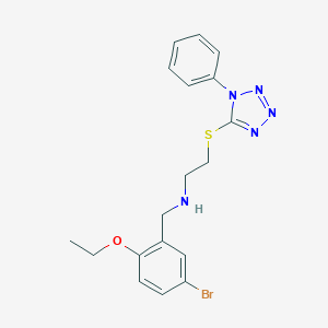 molecular formula C18H20BrN5OS B499639 N-(5-bromo-2-ethoxybenzyl)-2-[(1-phenyl-1H-tetrazol-5-yl)sulfanyl]ethanamine 