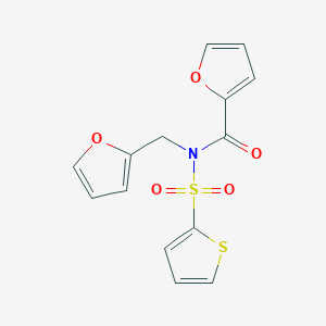 molecular formula C14H11NO5S2 B4996395 N-(furan-2-ylmethyl)-N-thiophen-2-ylsulfonylfuran-2-carboxamide 