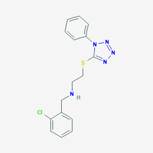 molecular formula C16H16ClN5S B499640 N-(2-chlorobenzyl)-2-[(1-phenyl-1H-tetrazol-5-yl)sulfanyl]ethanamine 