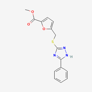 molecular formula C15H13N3O3S B4996427 methyl 5-{[(5-phenyl-4H-1,2,4-triazol-3-yl)thio]methyl}-2-furoate 