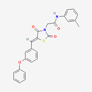 molecular formula C25H20N2O4S B4996442 2-[2,4-dioxo-5-(3-phenoxybenzylidene)-1,3-thiazolidin-3-yl]-N-(3-methylphenyl)acetamide 