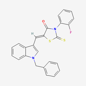 molecular formula C25H17FN2OS2 B4996450 (5Z)-5-[(1-benzylindol-3-yl)methylidene]-3-(2-fluorophenyl)-2-sulfanylidene-1,3-thiazolidin-4-one 