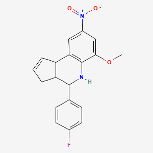 molecular formula C19H17FN2O3 B4996463 4-(4-FLUOROPHENYL)-6-METHOXY-8-NITRO-3H,3AH,4H,5H,9BH-CYCLOPENTA[C]QUINOLINE 