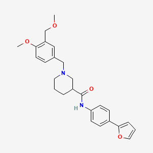 molecular formula C26H30N2O4 B4996481 N-[4-(2-furyl)phenyl]-1-[4-methoxy-3-(methoxymethyl)benzyl]-3-piperidinecarboxamide 