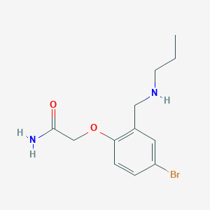 molecular formula C12H17BrN2O2 B499649 2-{4-Bromo-2-[(propylamino)methyl]phenoxy}acetamide 