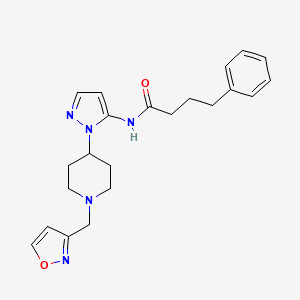 N-{1-[1-(3-isoxazolylmethyl)-4-piperidinyl]-1H-pyrazol-5-yl}-4-phenylbutanamide