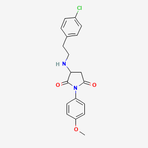 molecular formula C19H19ClN2O3 B4996495 3-{[2-(4-Chlorophenyl)ethyl]amino}-1-(4-methoxyphenyl)pyrrolidine-2,5-dione 