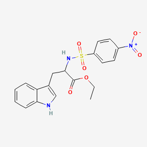 molecular formula C19H19N3O6S B4996497 3-(1H-Indol-3-yl)-2-(4-nitro-benzenesulfonylamino)-propionic acid ethyl ester 