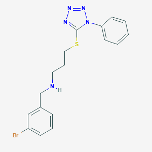 molecular formula C17H18BrN5S B499650 N-(3-bromobenzyl)-3-[(1-phenyl-1H-tetrazol-5-yl)sulfanyl]propan-1-amine 