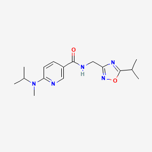 molecular formula C16H23N5O2 B4996502 6-[isopropyl(methyl)amino]-N-[(5-isopropyl-1,2,4-oxadiazol-3-yl)methyl]nicotinamide 