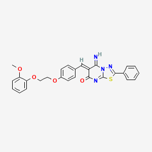 molecular formula C27H22N4O4S B4996513 (6Z)-5-imino-6-[[4-[2-(2-methoxyphenoxy)ethoxy]phenyl]methylidene]-2-phenyl-[1,3,4]thiadiazolo[3,2-a]pyrimidin-7-one 