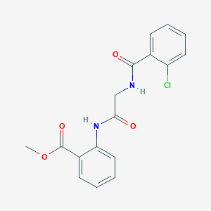 molecular formula C17H15ClN2O4 B4996519 methyl 2-({N-[(2-chlorophenyl)carbonyl]glycyl}amino)benzoate 