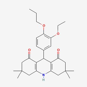 molecular formula C28H37NO4 B4996523 9-(3-ethoxy-4-propoxyphenyl)-3,3,6,6-tetramethyl-3,4,6,7,9,10-hexahydro-1,8(2H,5H)-acridinedione 